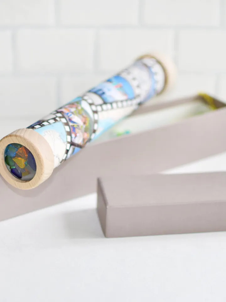 Kaleidoscope as graduation gift. One year anniversary wedding gift for couple. Custom photo collage gift for parents wedding.