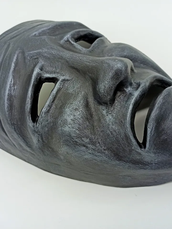 Tragedy drama mask wall art, venetian mask, unique wall art, wall hanging mask, theatre gifts.