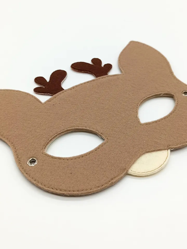 Fawn cosplay kids mask, girls deer costume. Woodland christmas girls mask. Deer masquerade mask. Cute animal mask for Halloween costume.