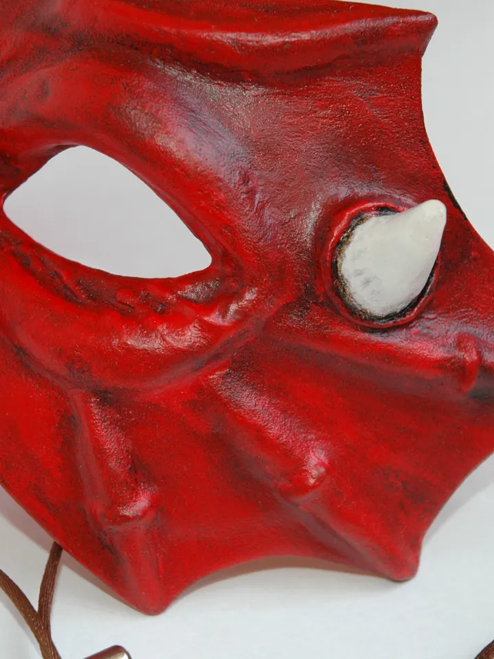 Red masquerade dragon mask, dragon age cosplay mask custom cosplay venetian mask for dragon costume adult.