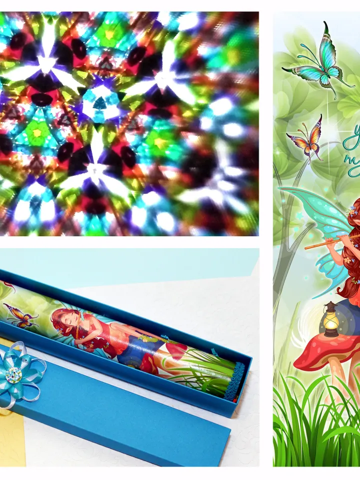 Roommate gift fairies kaleidoscope, sister in law gift, fairy art print, self gift to stress relief.