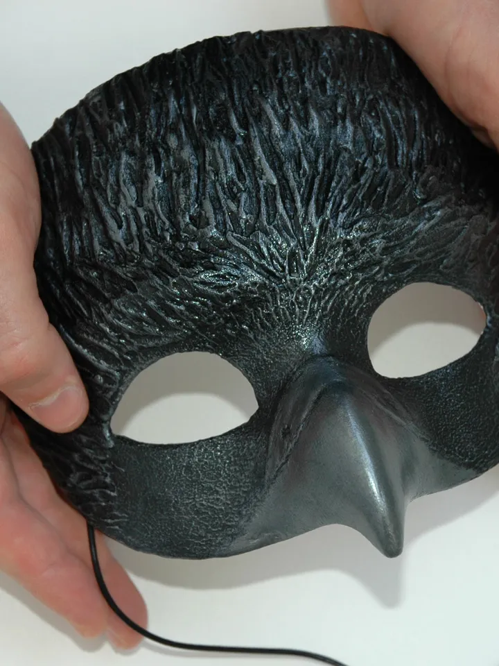 Bird cosplay mask for halloween costume . Venetian mask men. Bird skull face mask for carnival costume.