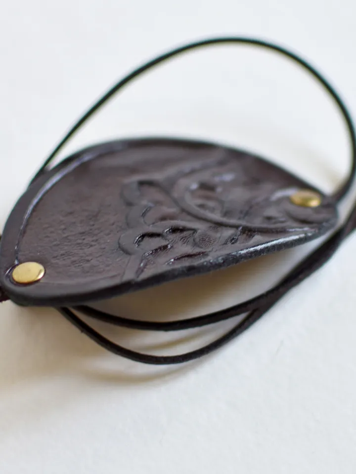 Black leather eye patch, pirate cosplay costume, pirate eye patch, custom cosplay costume.