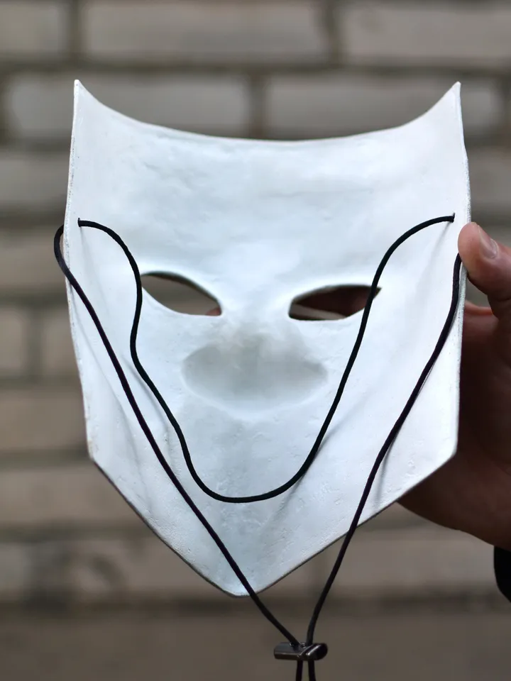 Masquerade mask Bauta to halloween costume. Venetian mask to masquerade costume. Horror face mask. Halloween mask.