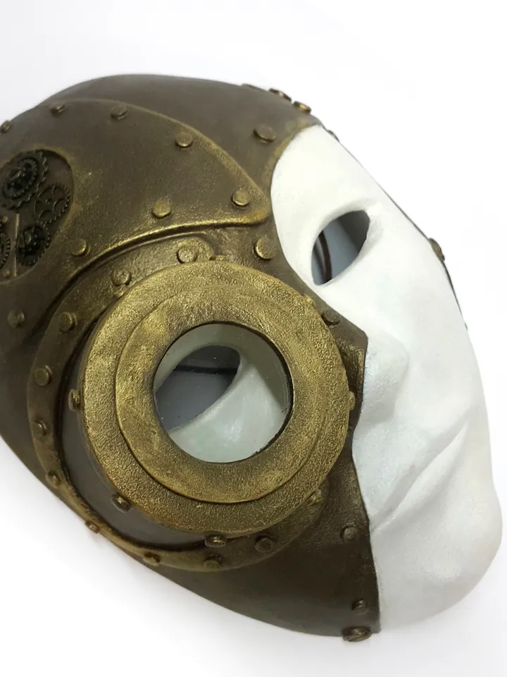Masquerade steampunk mask, steam punk cosplay mask, halloween costume, masquerade mask men.
