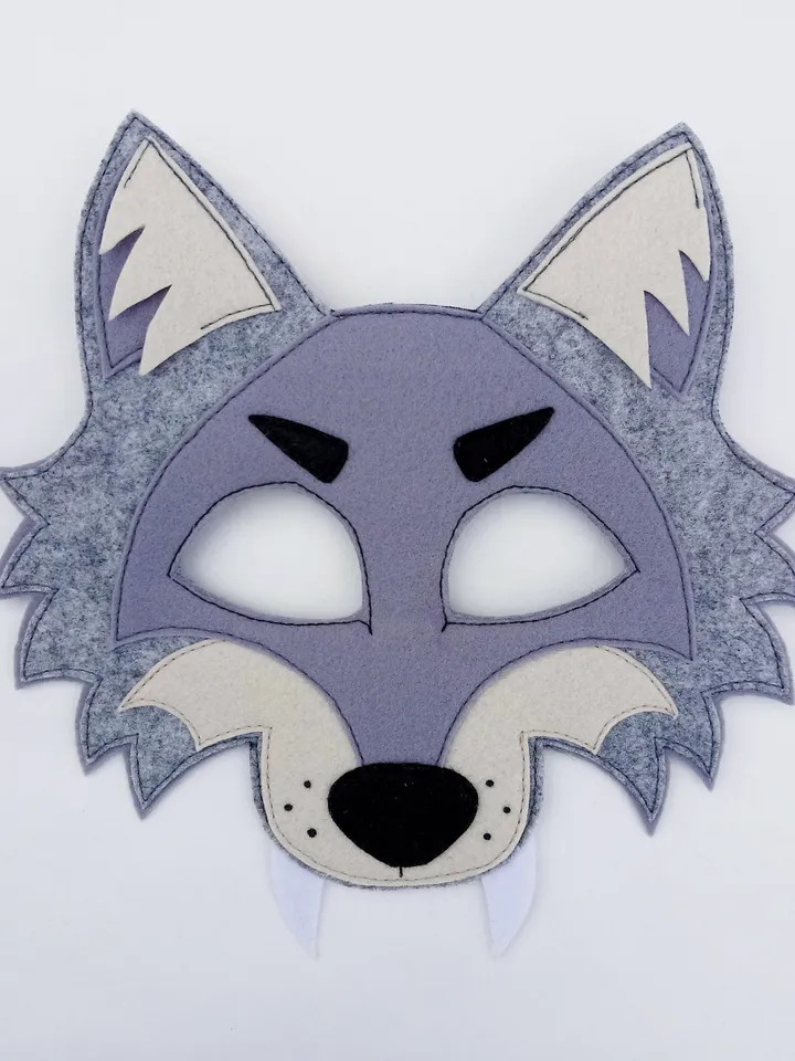 Wolf cosplay halloween mask, masquerade mask, kids wolf mask, werewolf costume mask.