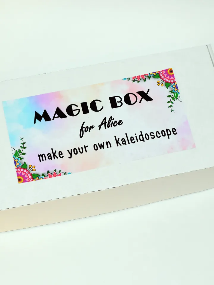 DIY craft kit kaleidoscope. Stress relief gift and skill toy. Kids science kit  with  DIY kaleidoscope for christmas eve box.