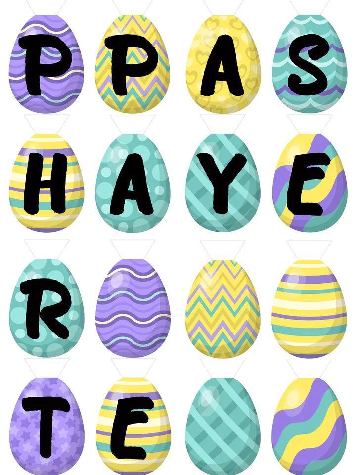 Happy Easter banner eggs garland. Easter printable for playroom decor. Instant download file of Easter party decor.