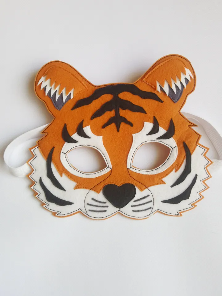 Tiger mask, kids masquerade mask, costume mask, tiger cosplay, halloween mask.