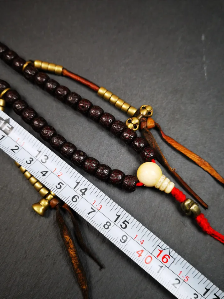 Gandhanra Old 108 Tibetan Lotus Seed Beads Mala,Prayer Beads Necklace for Meditation,Diameter 0.32", Circumference 30"