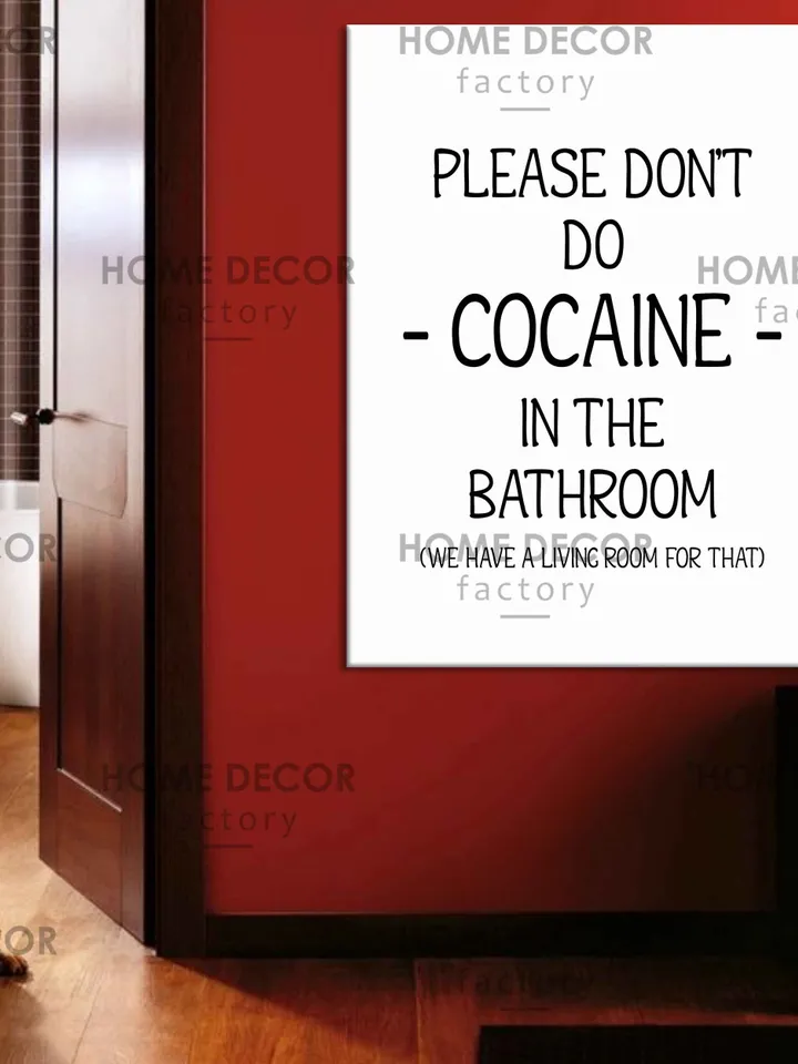 Please dont do cocaine in the bathroom canvas print Funny bathroom art Fantasy Poster Cocaine WallArt