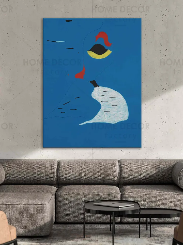 Joan Miro Femme au chapeau rouge Vintage Exhibition Poster Vintage Exhibition Poster Exhibition Poster Color Stripes Decor Pop-Art Canvas