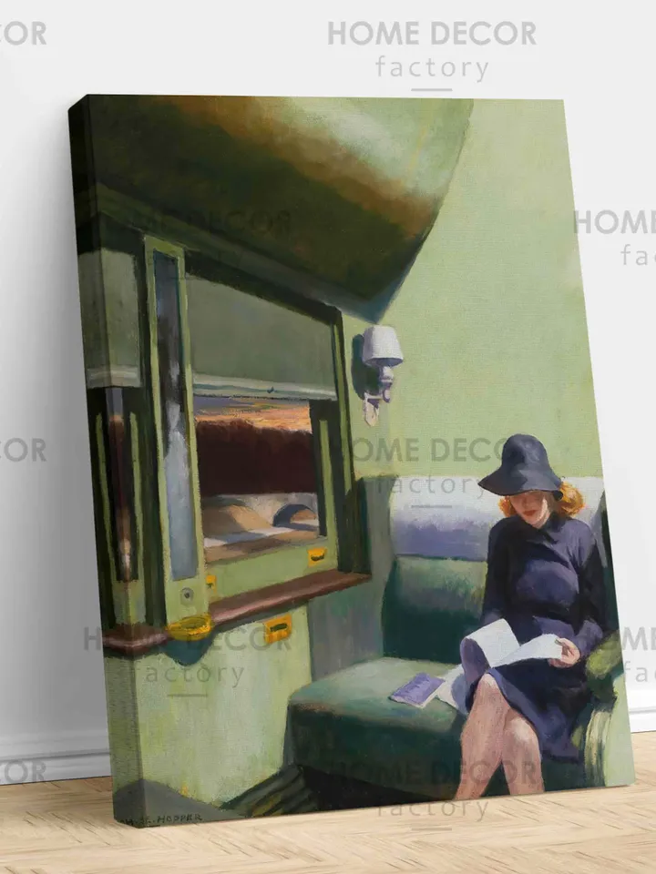 Edward Hopper Compartment C, Car 193 Canvas Print Reproduction Vintage Poster Retro Edward Hopper Painting print Hopper Compartment C Art