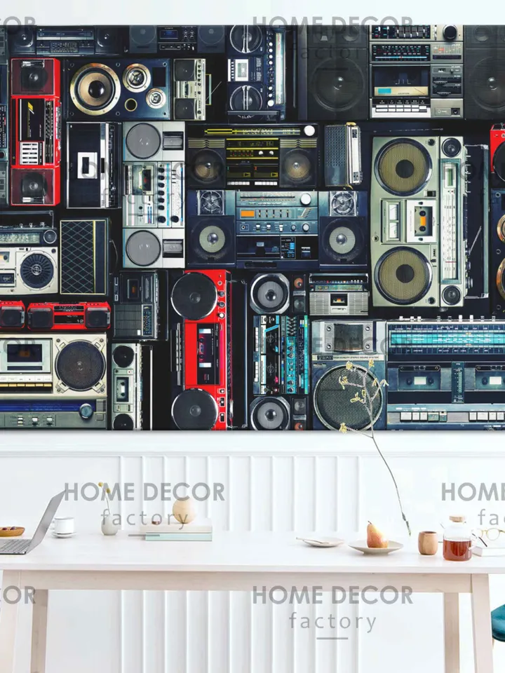 Retro boombox 80s canvas photo print Wall Art Boombox Wall Art Canvas Cassette Boombox Poster Street art decor Large Canvas Print Vintage