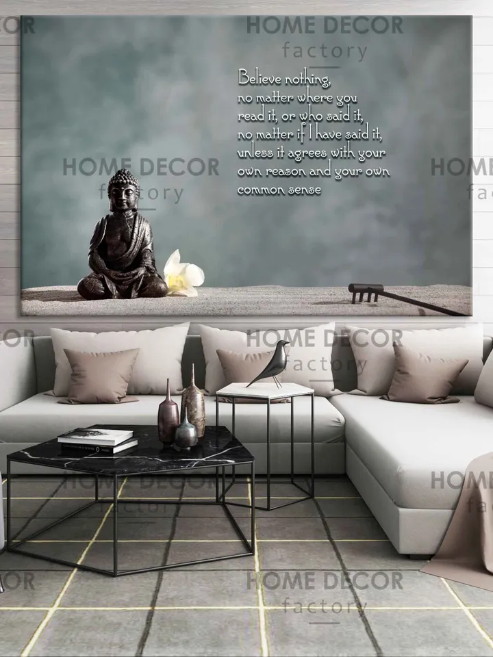 Buddhism art Yoga Canvas Art Buddha Print Buddhist Gift Idea Motivational Quote print Lotus flower wal art home decor Zen art print