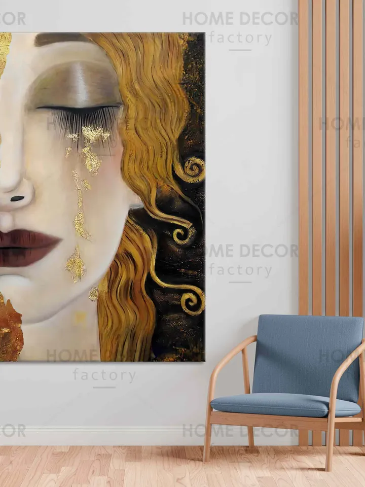 Freya's Tears Gustav Klimt Canvas The Golden Tears Art Canvas By Gustav Klimt Art Canvas Gustav Canvas Wall Art Picture Print Home Decor