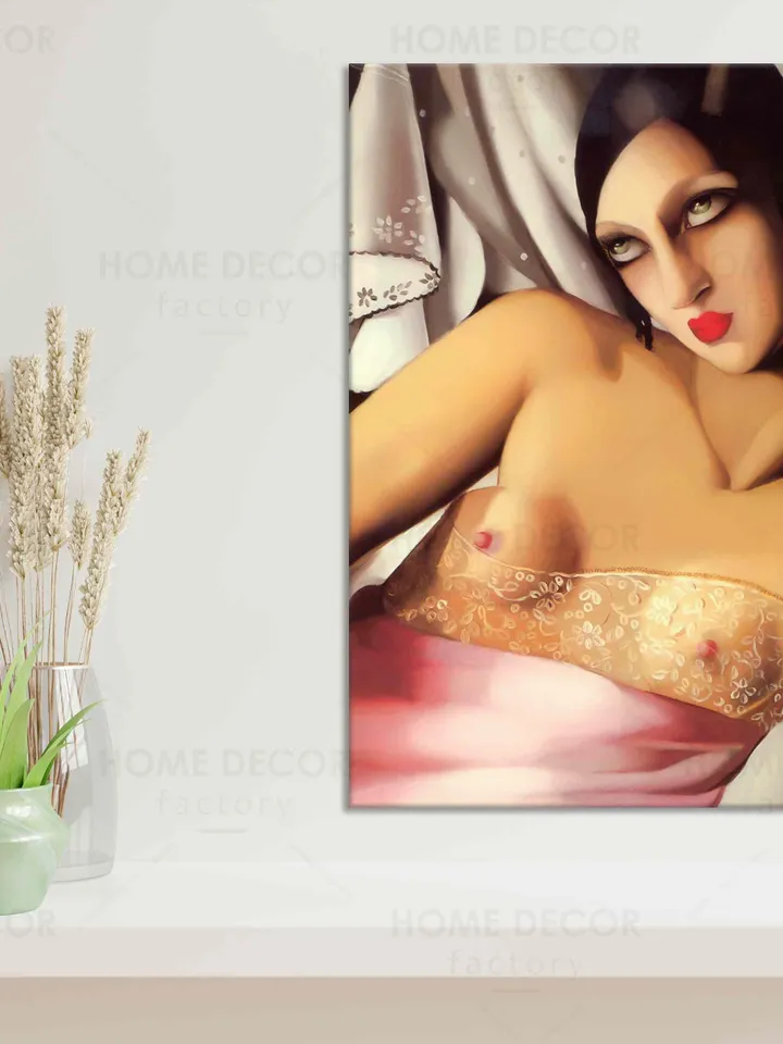 Tamara de lempicka Woman the pink shirt Canvas print Tamara de lempicka Wall Art Wall decor Vintage Art Modern Abstract Tamara de lempicka