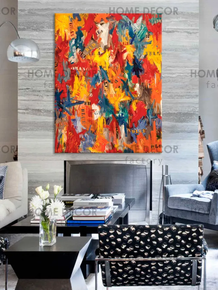 False Start 1959 canvas print, Jasper Johns Art Color Field Reproduction, Color abstraction Print, Color Stripes Decor False Start print