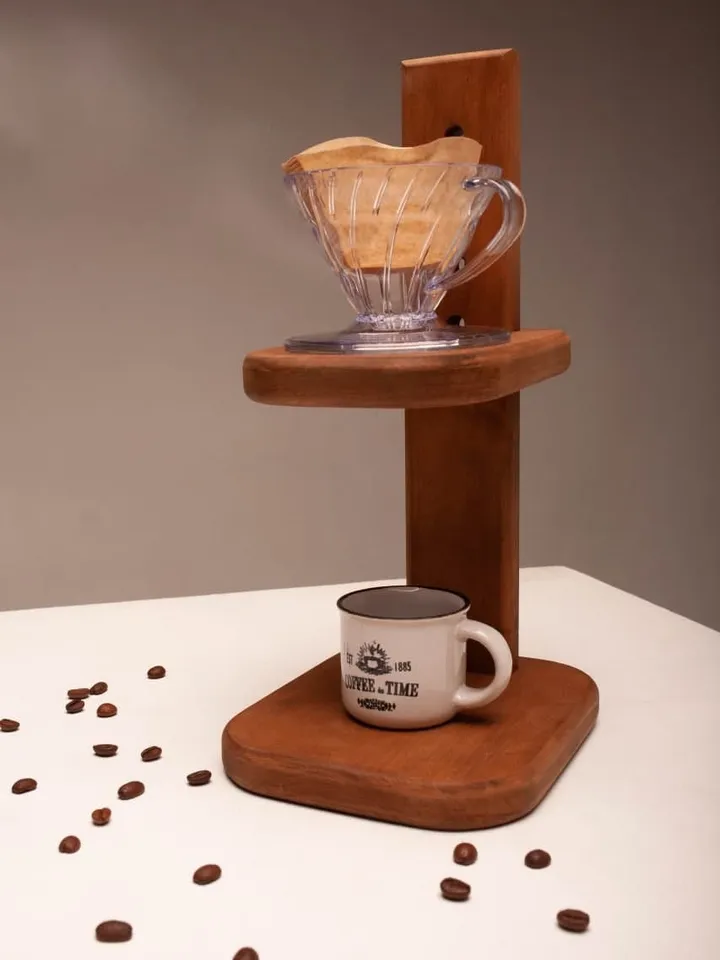 Wooden Pour Over Coffee Stand Handmade coffee drip wood stand with filter Modern Style Wooden Drip Stand Coffee Pour Over Stand Designs
