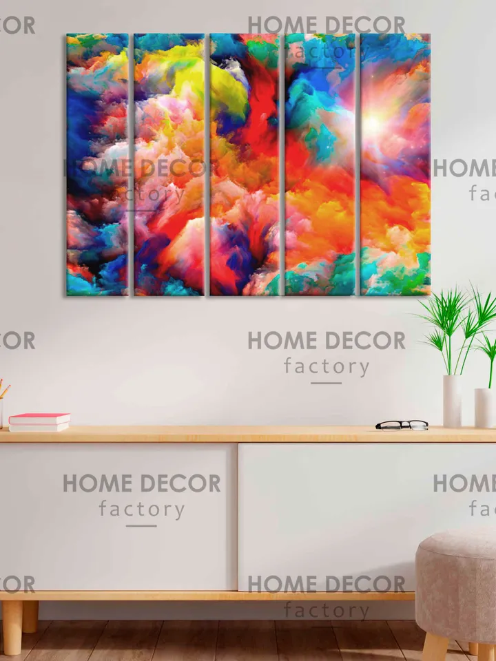 Marble Abstract home decor Contemporary print Marble multi panels Colorful Cloud art Rainbow cloud wall art prints