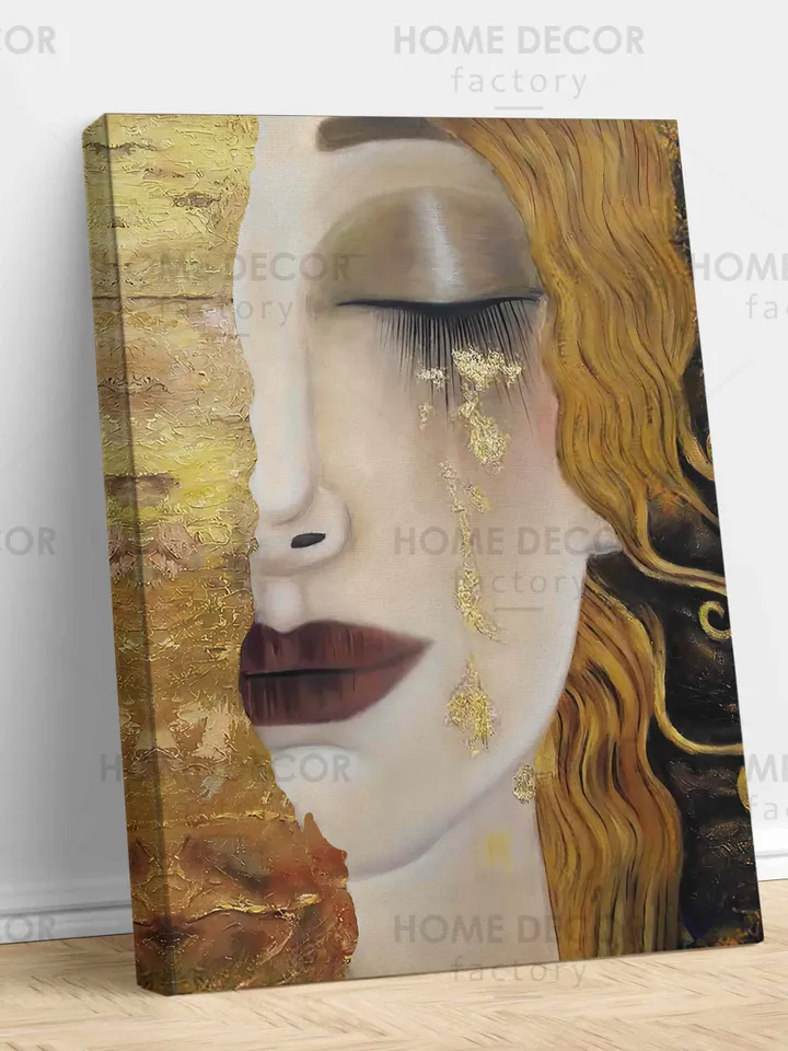 Freya's Tears Gustav Klimt Canvas The Golden Tears Art Canvas By Gustav Klimt Art Canvas Gustav Canvas Wall Art Picture Print Home Decor