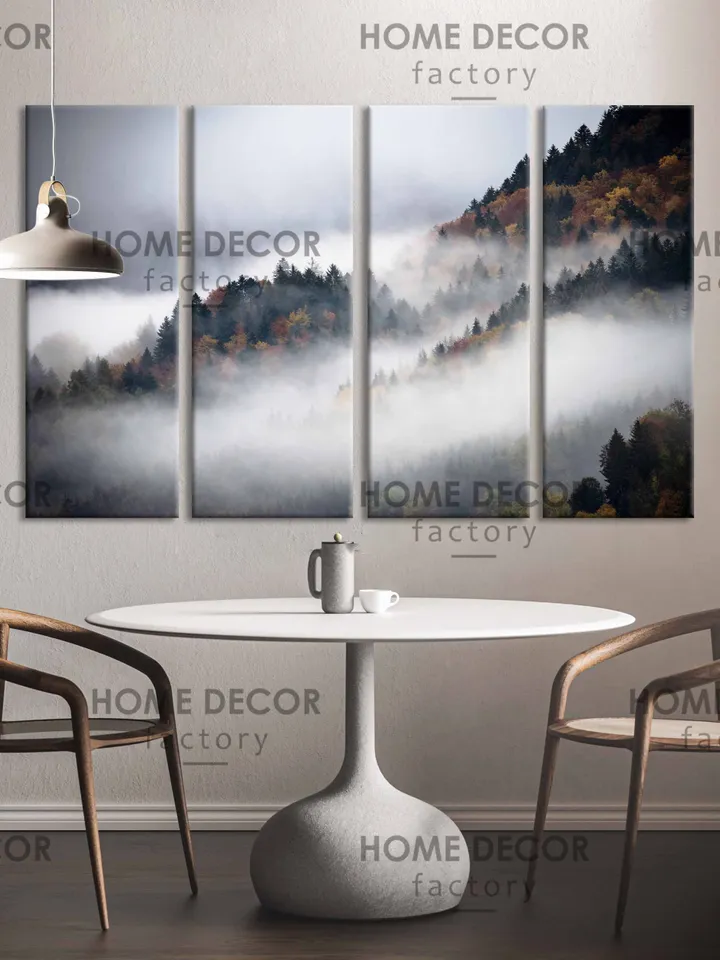 Forest canvas art, forest fog print, enchanted forest, Wall sci-fi Forest , forest photography, Nature modern art, Green Forest Poster