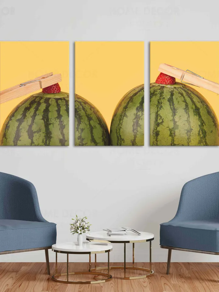 Bright Watermelon canvas print art, Fruit Art Print, erotic fruits, erotic Watermelon, funny fruit wall art, funny picture watermelon boobs