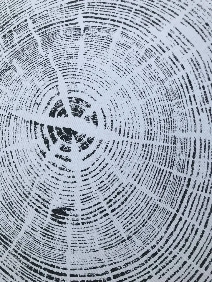 Printed by hand imprint with oil paints, real Tree Ring stamp, Nature Tree, Wood art, Tree ring print on canvas, Tree wall art, gift for she