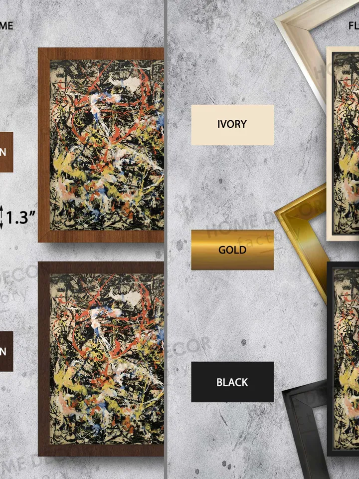 Abstract Canvas Print, Modern Wall Decor, Jackson Pollock Style Wall Art, Reproduction Print Midcentury modern wall art Convergence