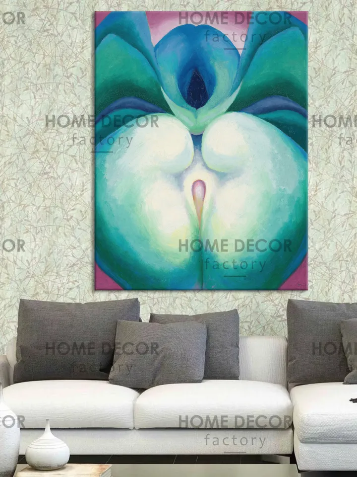Georgia Okeeffe print Erotic flower Yoni art Erotic print Vulva art print Female decor Apple female Fine Art reprint Blue iris Botanica art