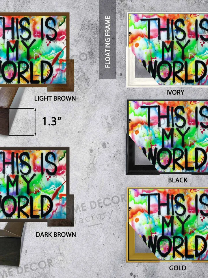 This is my world quote canvas print, Contemporary graffiti wall Art street art quote decor for the office print graffiti motivational quote