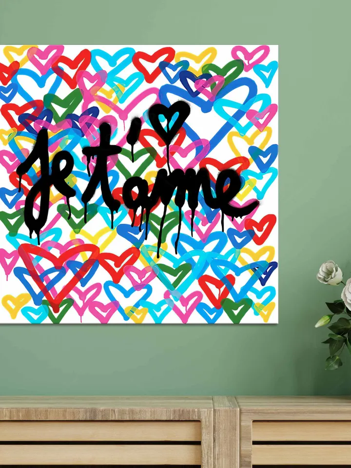 Mr Artist Life is beautiful Artist Heart Contemporary art Graffiti Artwork Mr Artist Canvas Mr Artist Print Floating frame