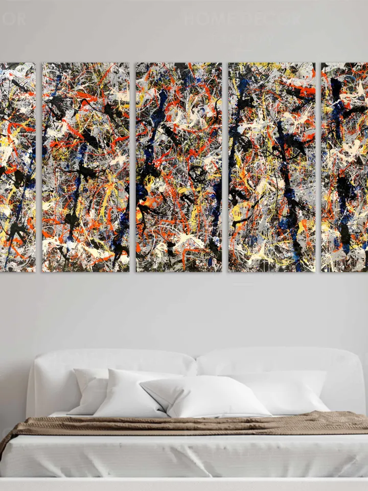 Jackson Pollock Number Five 11 Blue Poles Drops painting decor canvas Famous painting American Drip Painting Giclée Print on Cavas