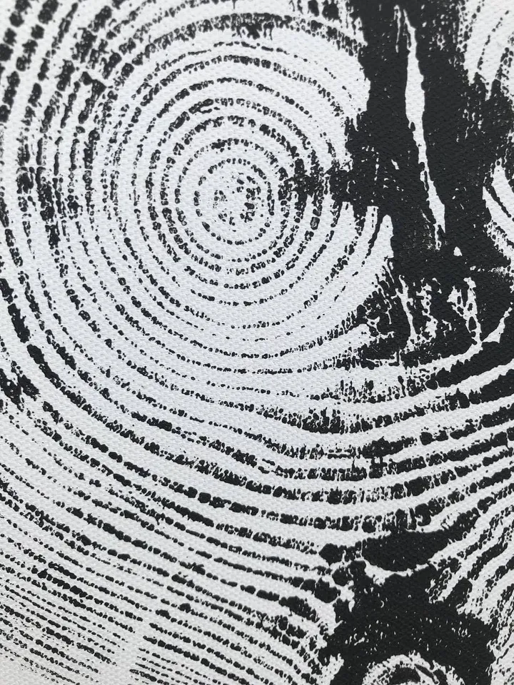 Printed by hand Real wood imprint with Acrylic paints, real Woodcut art, Tree stump print, Wood art, Tree ring print on canvas