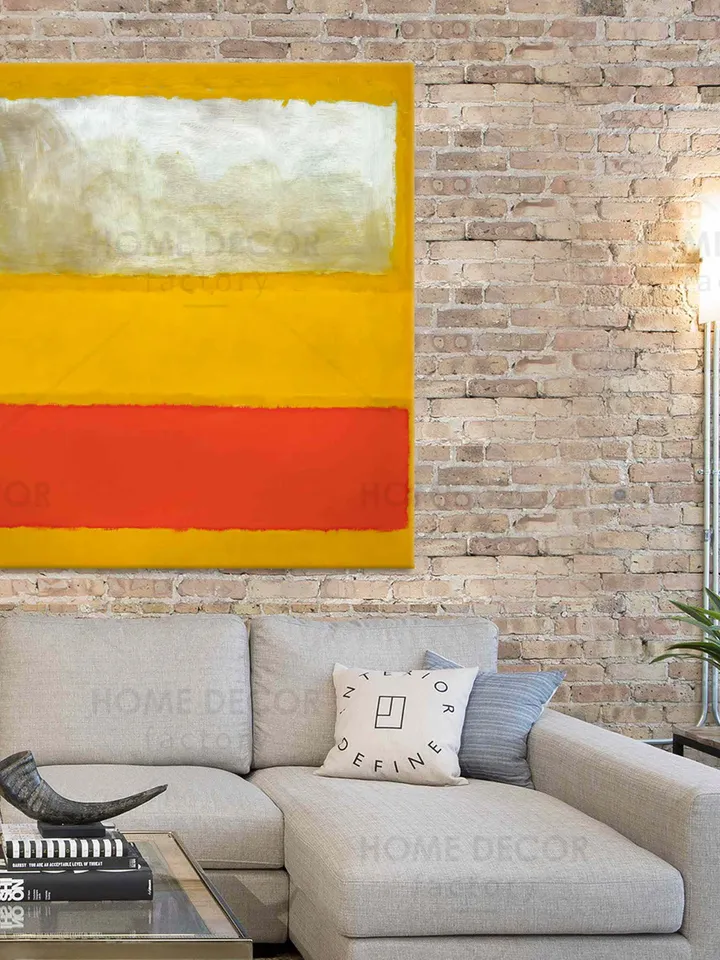 Mark Rothko Yellow Red orange white Reproduction canvas print Modern wall decor Abstract minimalism print Modern painting canvas print art
