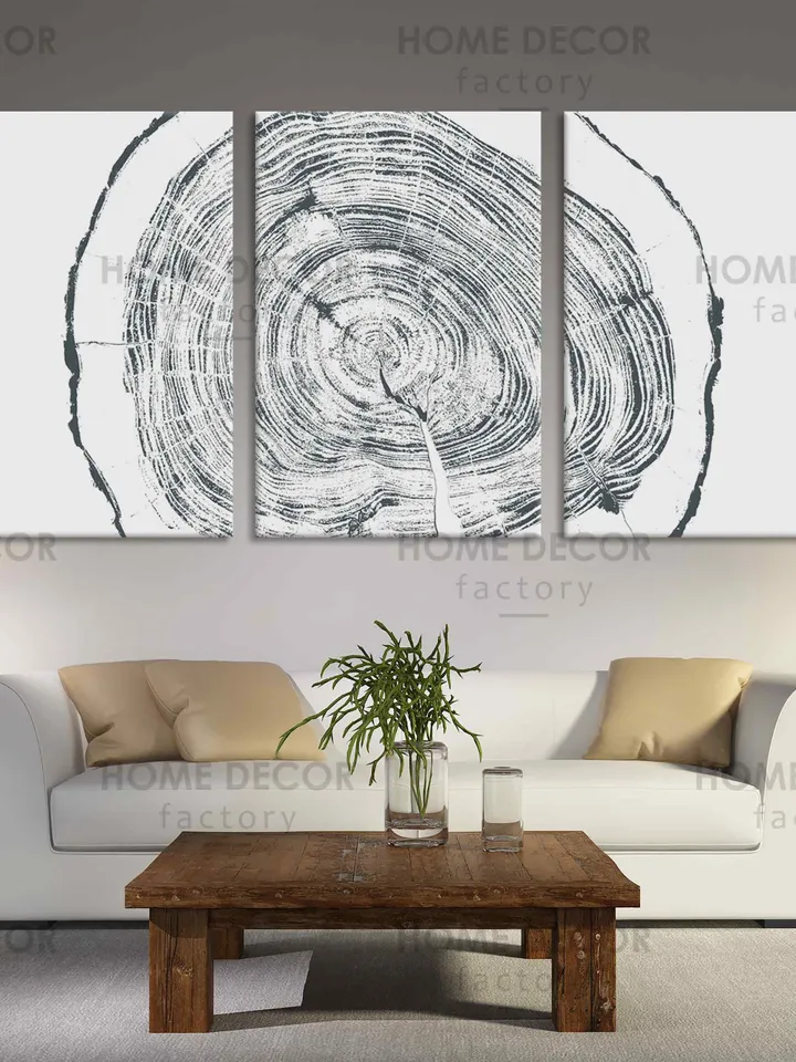 Large Tree Ring Prints Tree Stump Print Wood Prints Nordic Art Black and white Minimalist Art home wall decor Log Slice Cut Log Prints