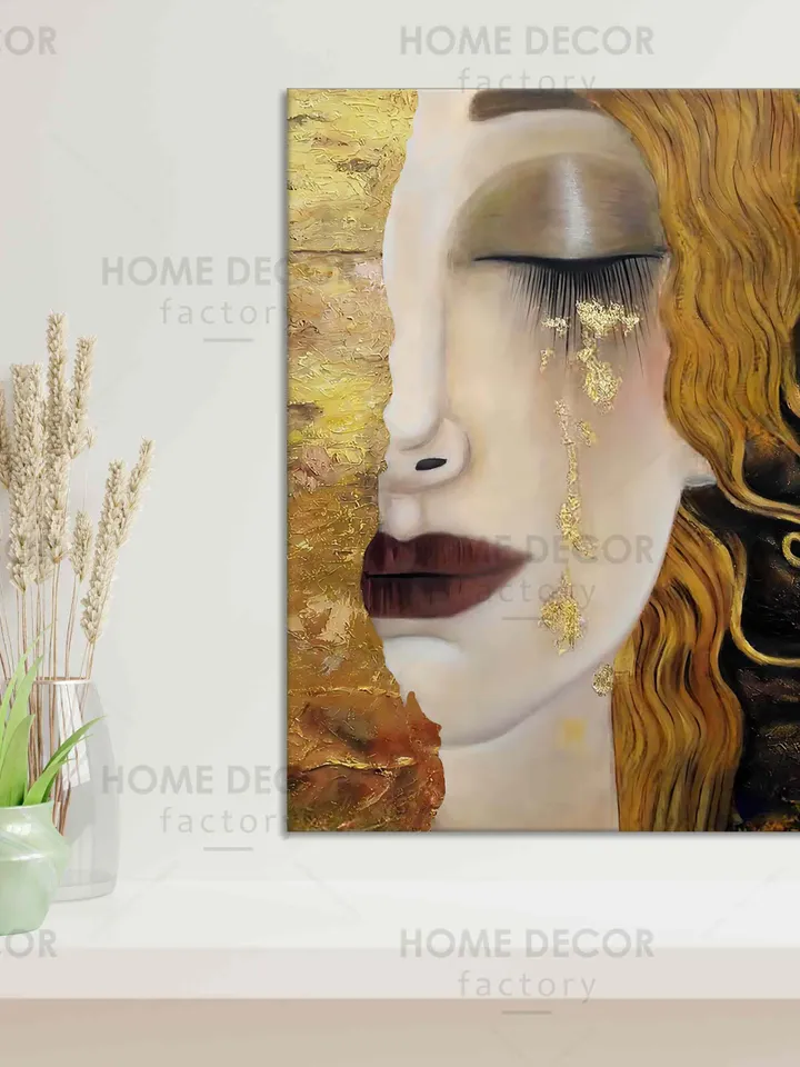 Freya's Tears Gustav Klimt Canvas The Golden Tears Art Canvas By Gustav Klimt Art Canvas Gustav Canvas Wall Art Picture Print Home Decor
