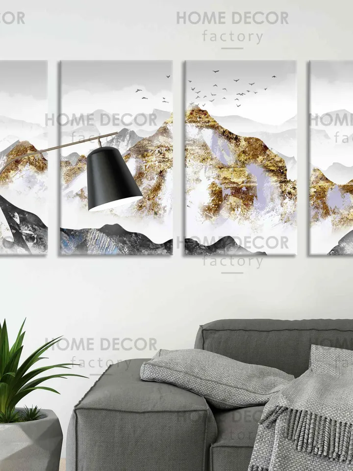 Gold mountains Abstract Canvas Art Wall art Printing Japanese wall art Golden mountains Nature wall artHome Decor mountain art print Zen art