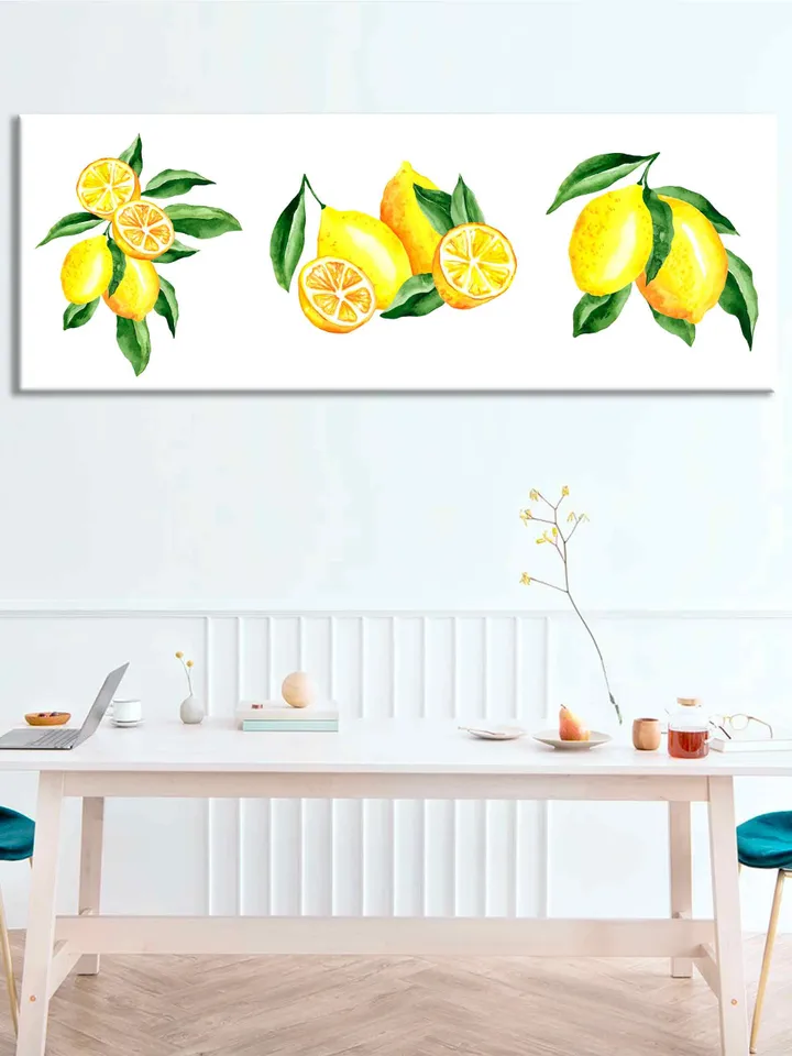 lemon print Kitchen wall art decor Lemons Illustrations print on canvas Fruit watercolor art Lemons dining room decor Citrus art