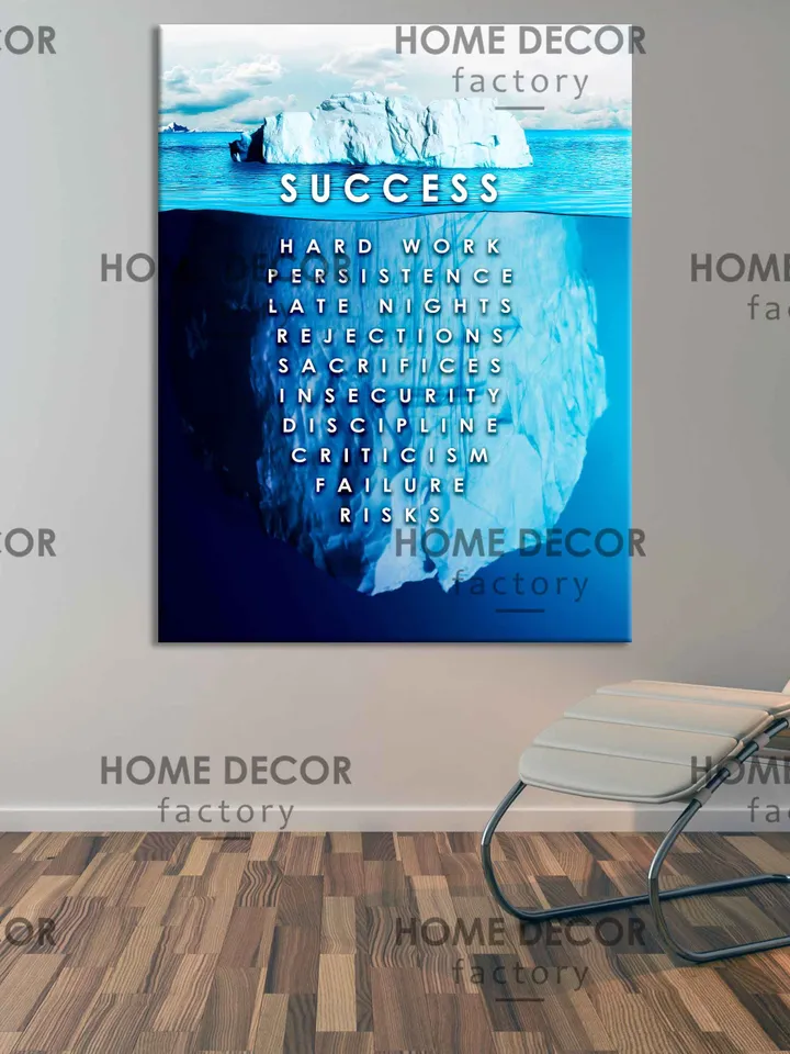 Iceberg motivation Success inspirational phrase Success Quote Office Wall art decor Inspirational Art print Boss gift Entrepreneur Gift