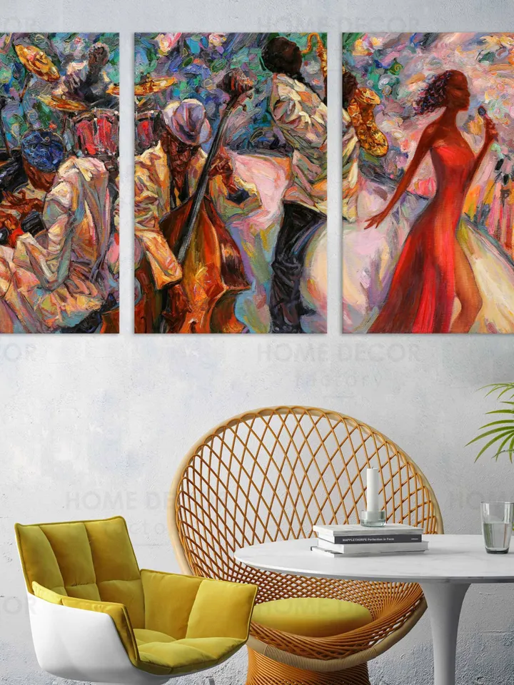 Abstract African Jazz Art Music Print Music band wall decor Colorful contemporary Gift of jazz singer Musician saxophone art Jazz Poster
