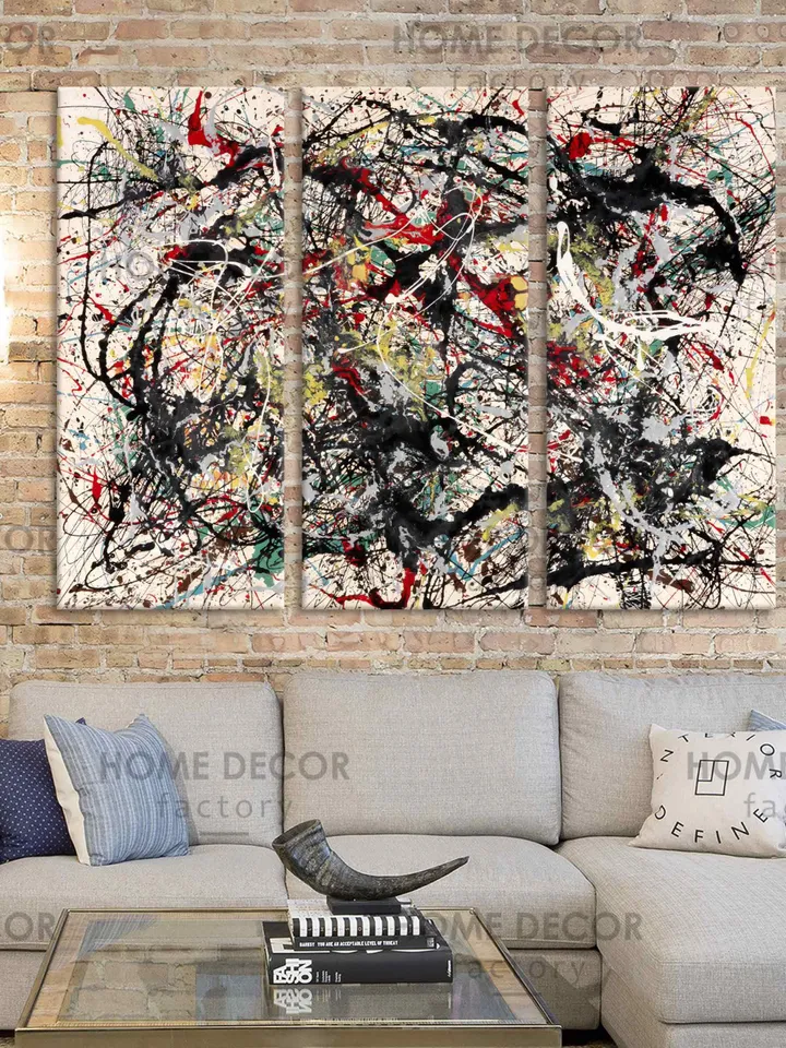Jackson Pollock Number 34 Abstract Canvas Print Wall Art Jackson Pollock wall art drops decor canvas print Drip Painting Artist Canvas art