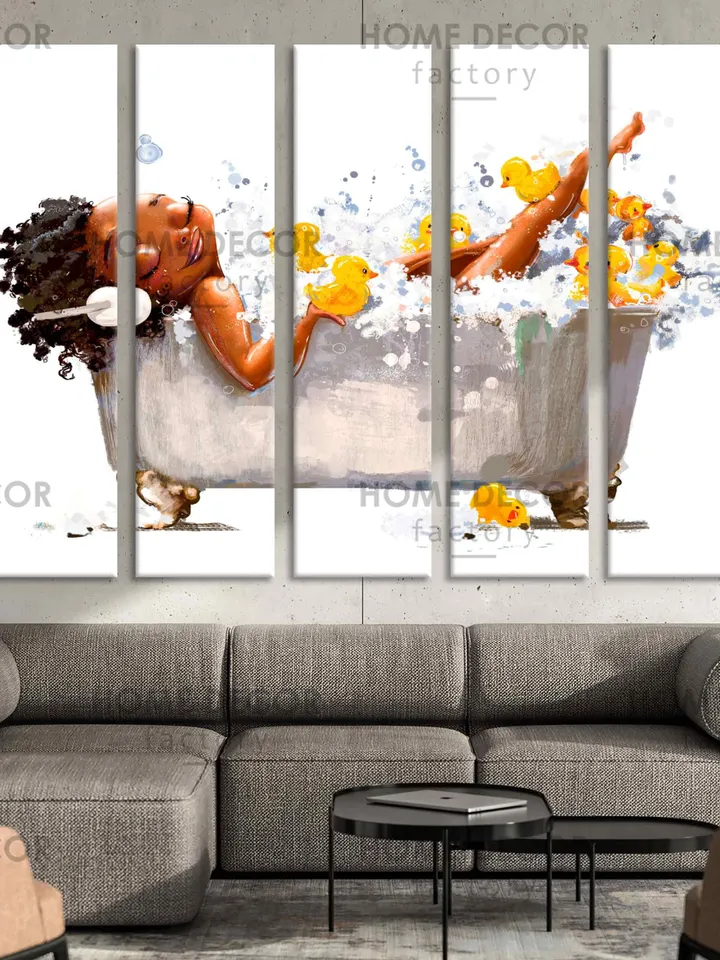 Funny African girl Art African pop-art wall art African girls Black African Woman African Artwork African Art Relax Wall Art Bathroom Art