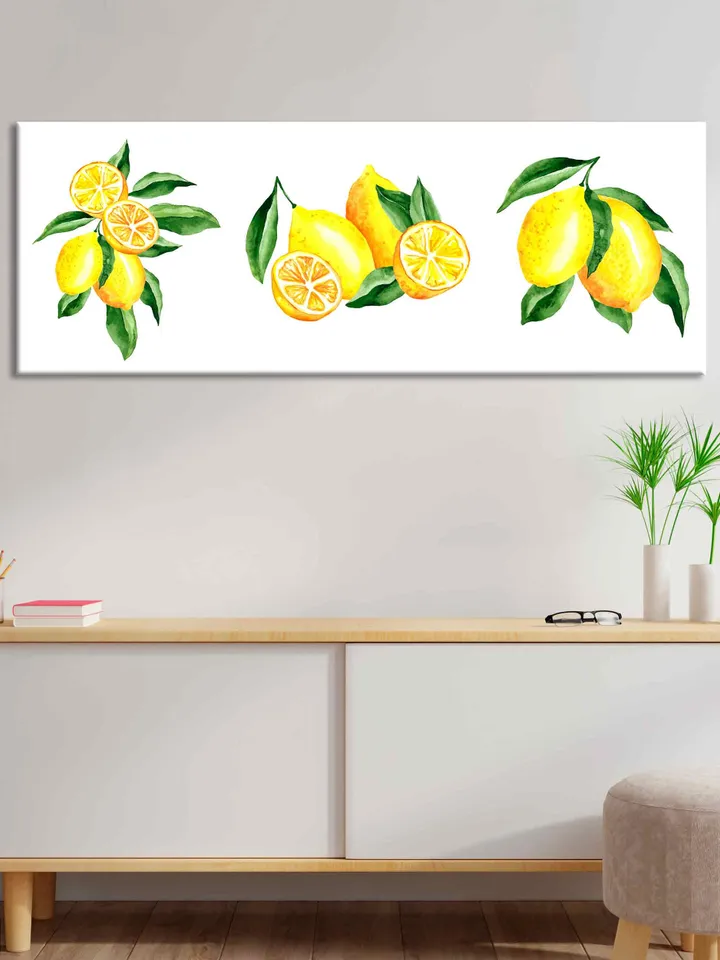 lemon print Kitchen wall art decor Lemons Illustrations print on canvas Fruit watercolor art Lemons dining room decor Citrus art