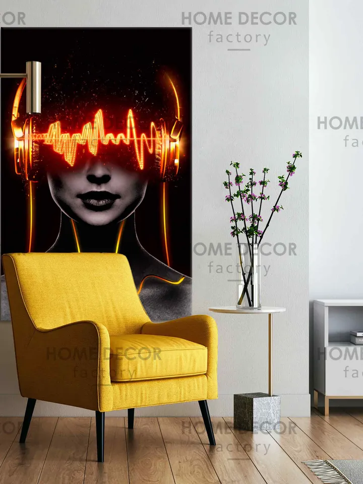 Cyberpunk Neon Girl Wall Art Gaming Print Video Game Art Beautiful Woman Canvas Print Neon Interior Wall Art Cyberpunk Art Graffiti Wall Art
