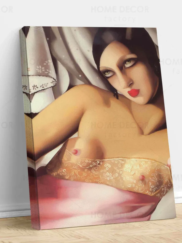 Tamara de lempicka Woman the pink shirt Canvas print Tamara de lempicka Wall Art Wall decor Vintage Art Modern Abstract Tamara de lempicka
