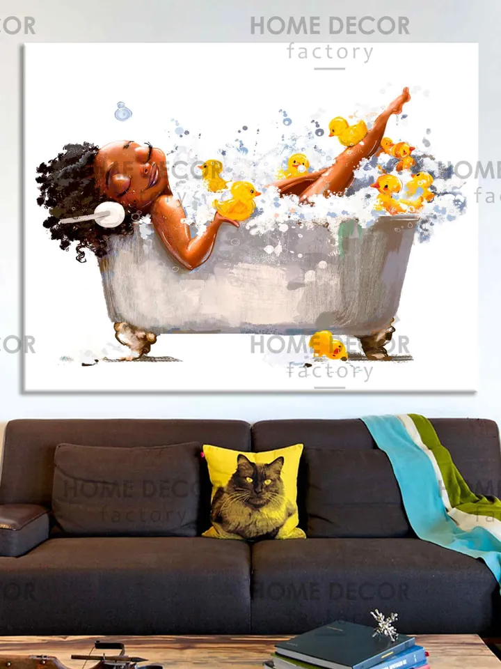 Funny African girl Art African pop-art wall art African girls Black African Woman African Artwork African Art Relax Wall Art Bathroom Art