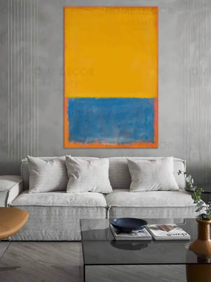 Mark Rothko Yellow Blue Orange 1955 Reproduction painting Extra large wall art Modern painting Living Room Wall Art Poster Print Home