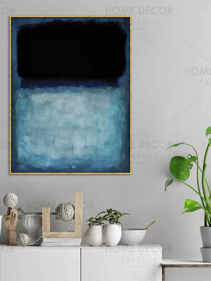 Mark Rothko Blue and Grey print 1962 Wall Art Framing Blue Dark Paintings canvas print Modern floating frame Wall Art American abstract Art