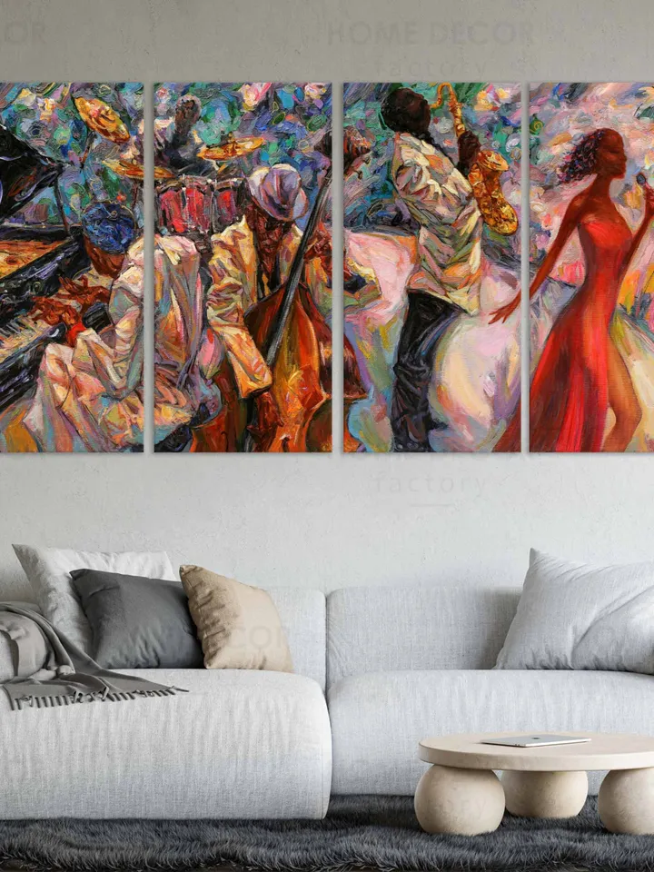 Abstract African Jazz Art Music Print Music band wall decor Colorful contemporary Gift of jazz singer Musician saxophone art Jazz Poster